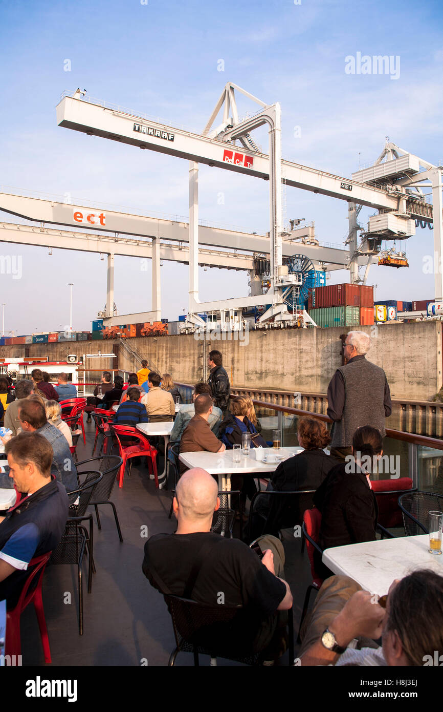 Deutschland, Ruhrgebiet, Duisburg, Hafen Tour, Container Habor. Stockfoto