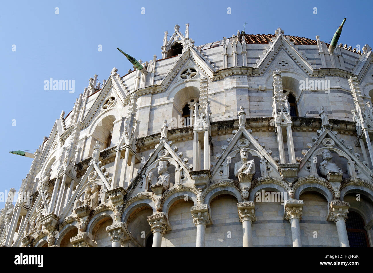 Pisa, Italien, Baptisterium des Heiligen Johannes, S. Giovanni. Stockfoto