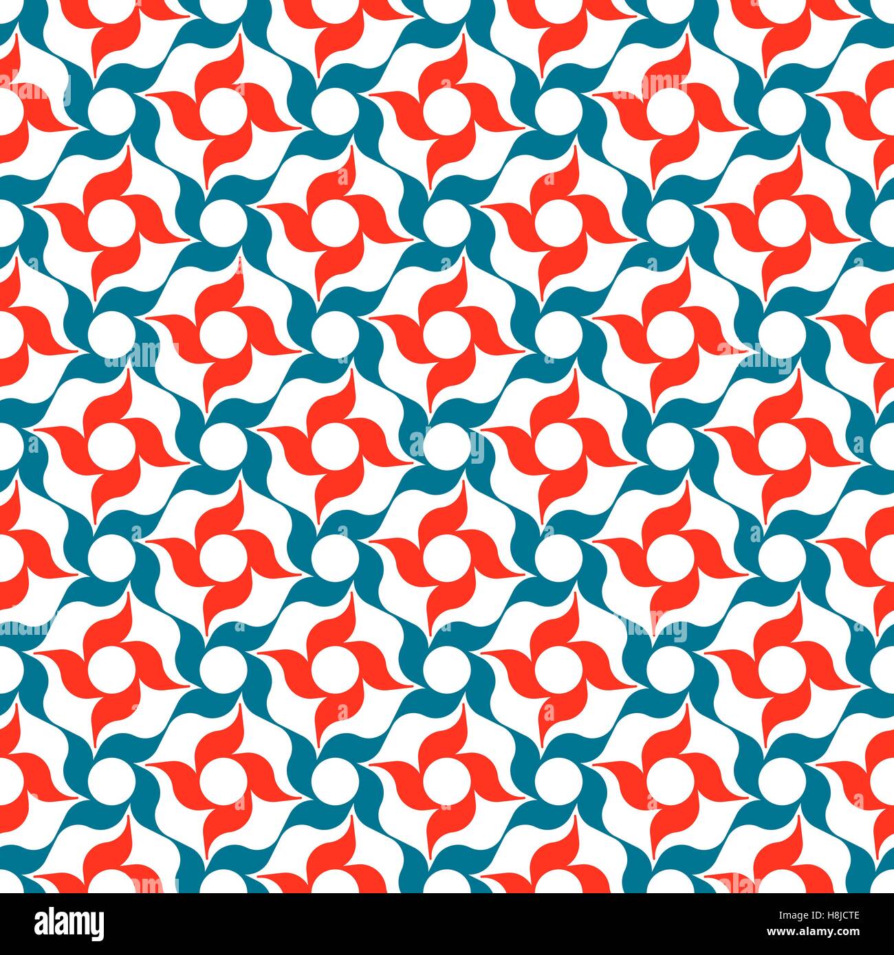 Rot und blau Arabesque Gitter Muster Stock Vektor