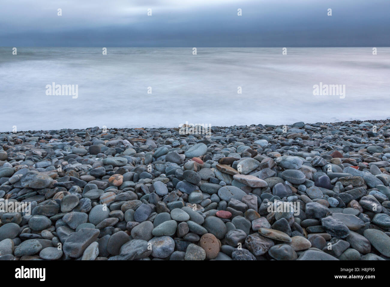 Kiesstrand, Porlock Weir, Somerset, England, UK Stockfoto