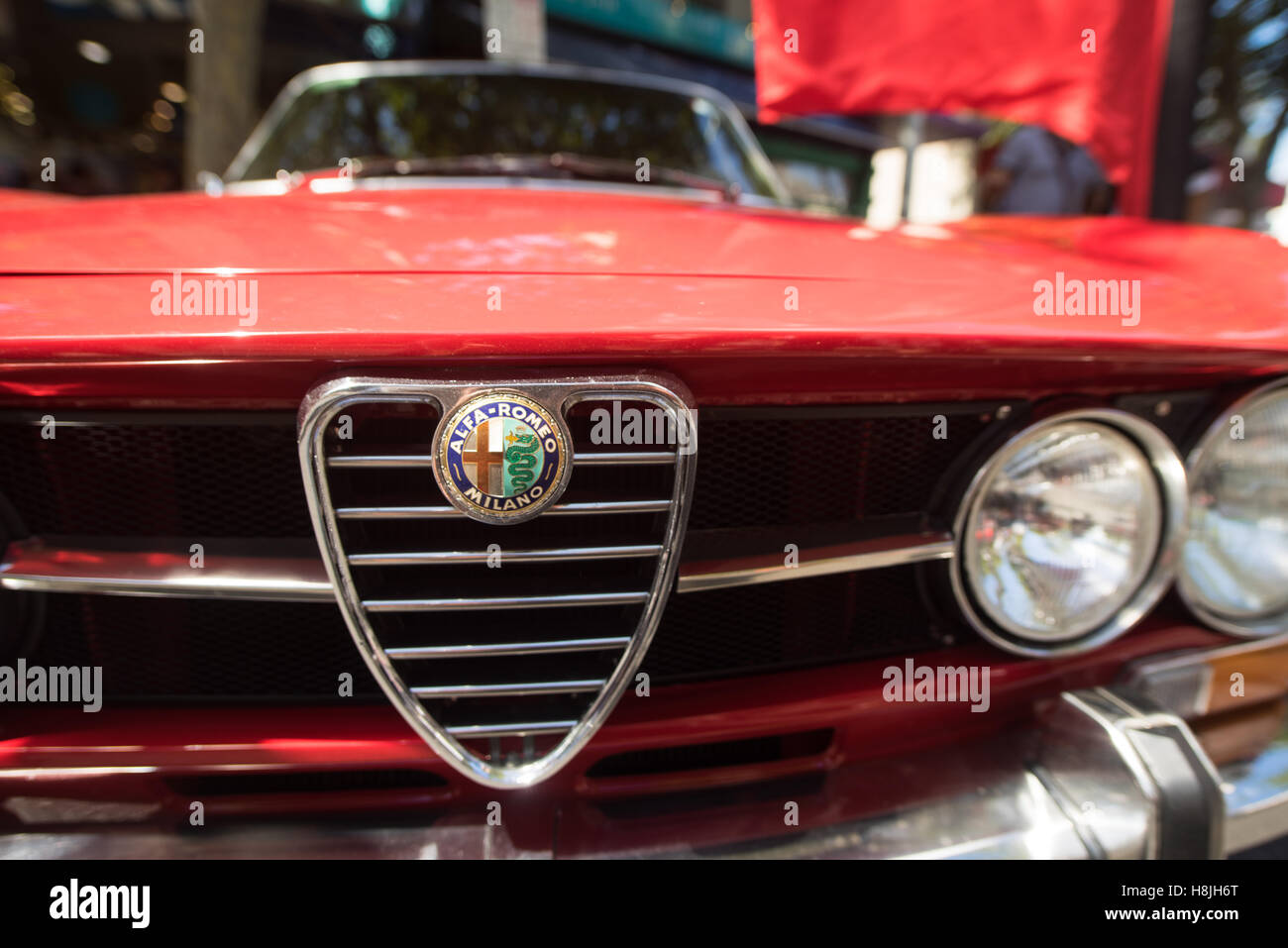 Alfa Romeo 105 GTV front-End Scheinwerfer Grill und Abzeichen Stockfoto