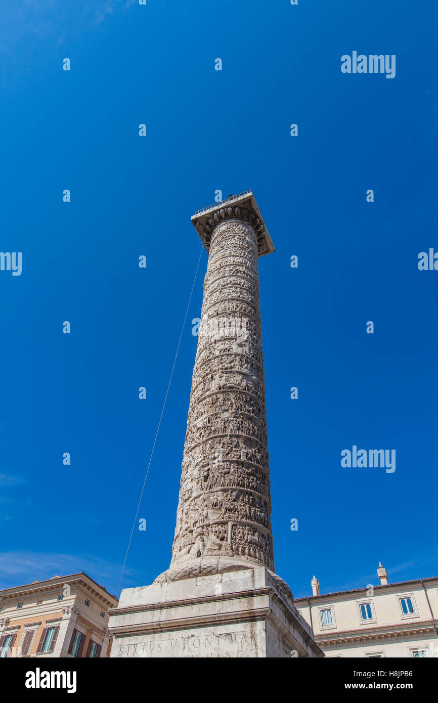 Blick auf Spalte von Marcus Aurelius in Rom, Italien Stockfoto