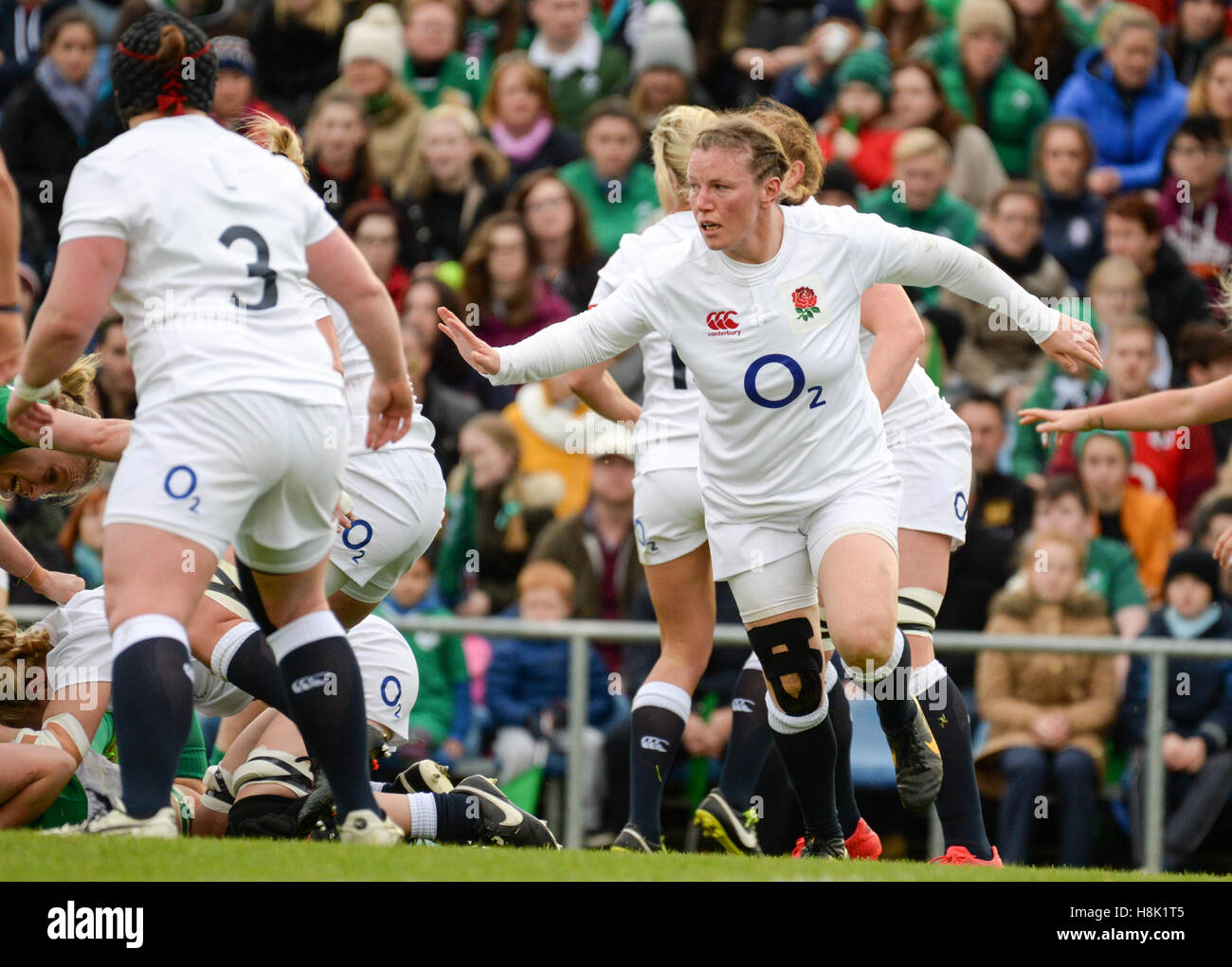 England Frauen Rochelle Clark während des alten gegenseitigen Reichtum Serie-Spiels am University College Dublin. Clark hat Jason LeonardÂ Rekord um EnglandÂs Rekordnationalspieler mit 115 Spiele entspricht Donna KennedyÂ Datensatz in der WomenÂ Spiel werden überholt. Stockfoto