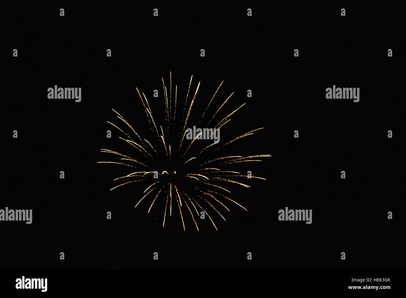Feuerwerk am Lagerfeuer Nacht 5. November 2016 in Caernarfon Stockfoto