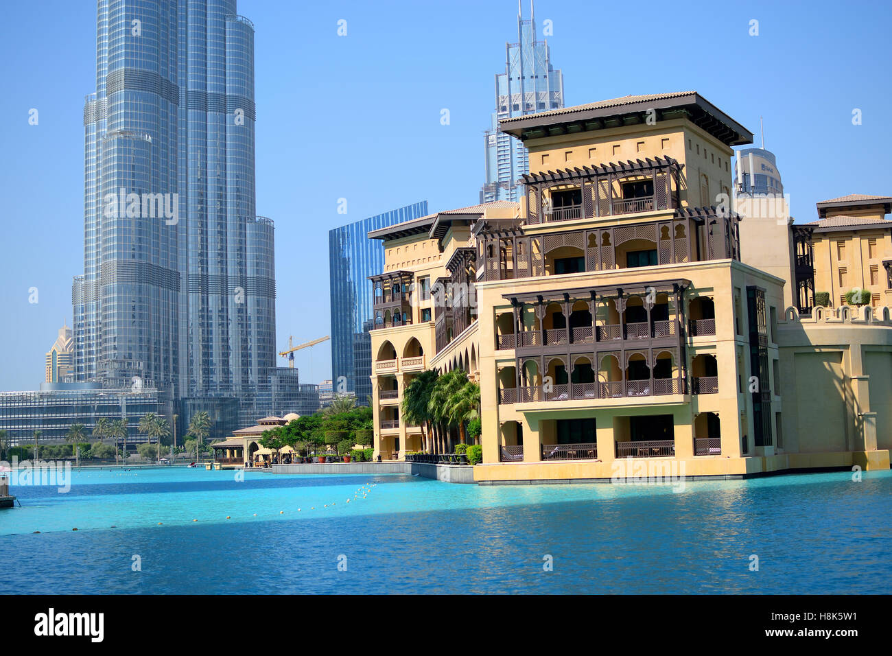 Burj Khalifa Dubai Waterfront hotel Stockfoto