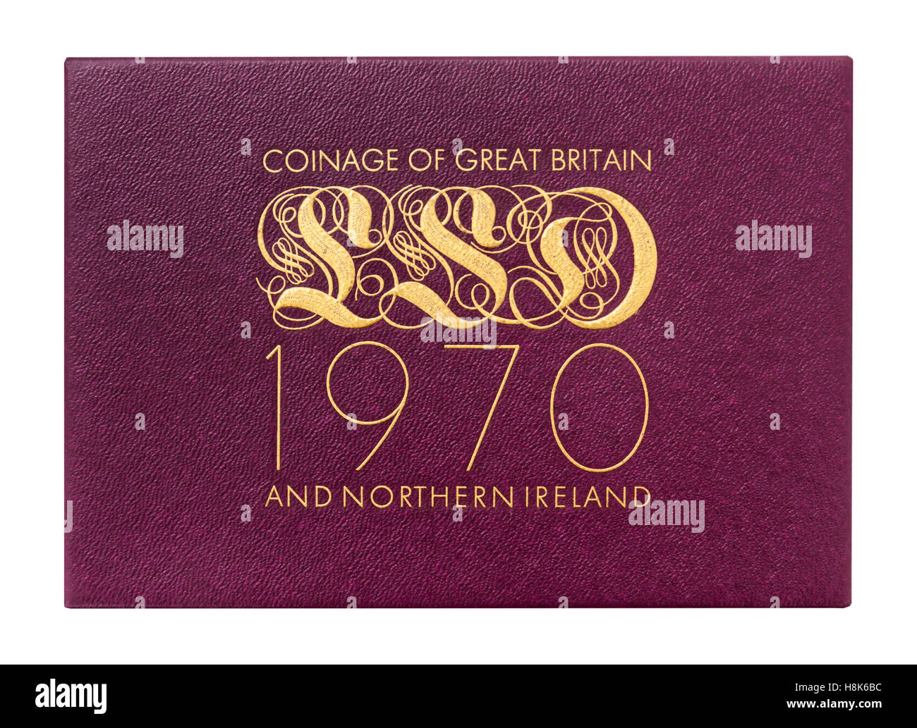 Königliche Minze Satz zuletzt imperial Coinage von Großbritannien und Nordirland ab 1970 das letzte Jahr der Pre-decimal Münzen. Stockfoto
