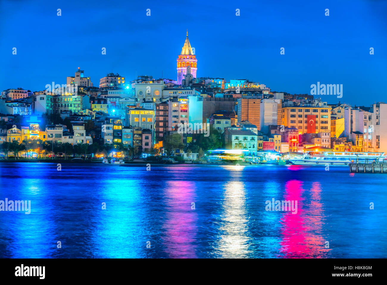 Istanbul bei Sonnenuntergang - Galata Viertel, Türkei Stockfoto