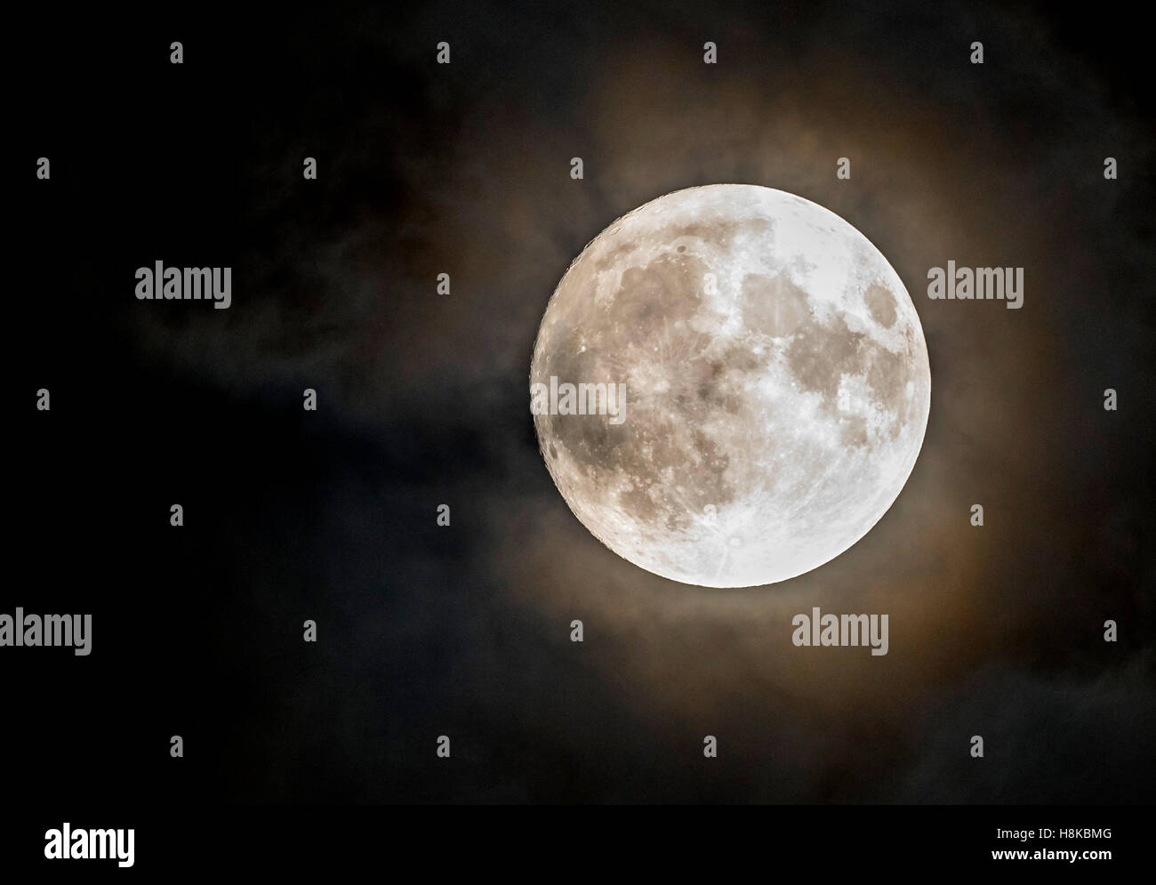 Supermoon über Helston, Cornwall Stockfoto