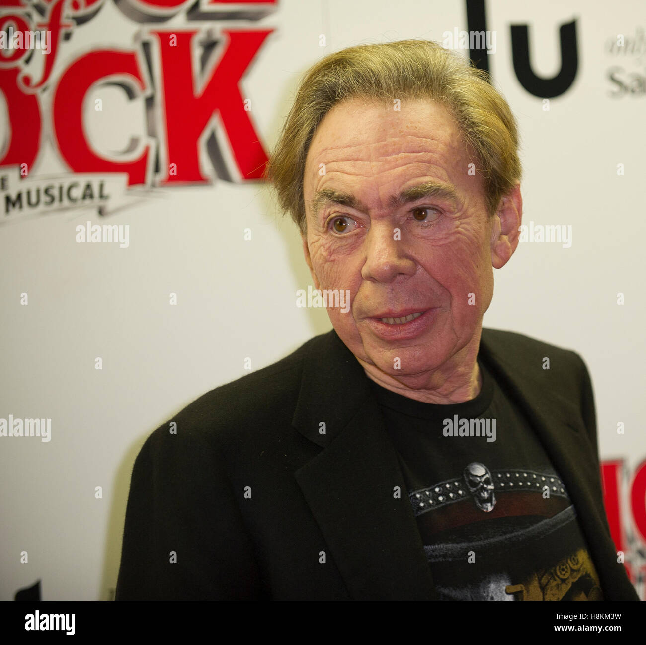 London, UK. 14. November 2016. Andrew Lloyd Webber besucht die Premiere der "School Of Rock The Musical" im New London Theatre, Theatre Royal Drury Lane am 14. November 2016 in London, England. Bildnachweis: Gary Mitchell/Alamy Live-Nachrichten Stockfoto