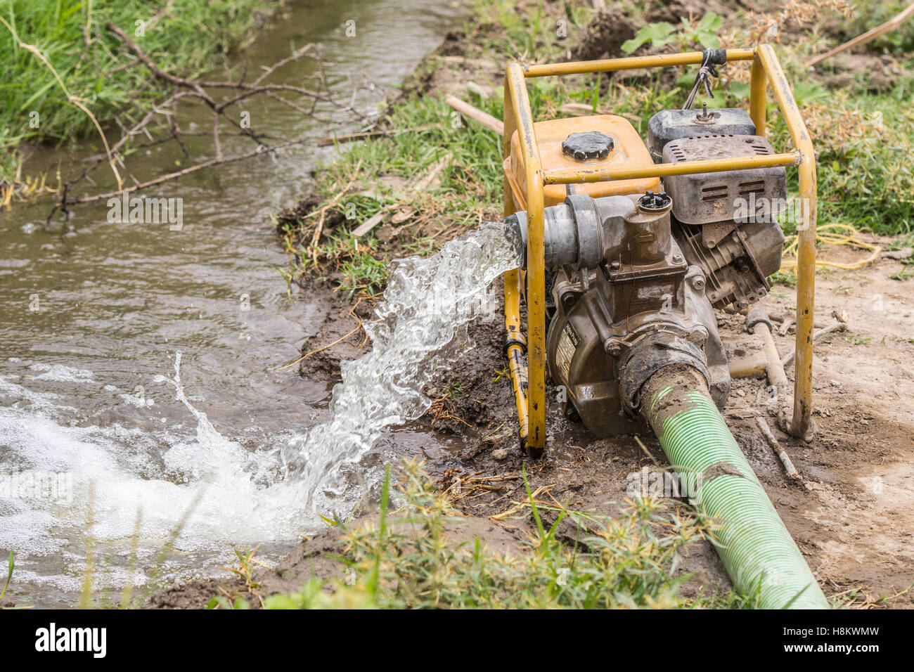 Meki Batu, Äthiopien - Bewässerungs-System für die Felder in der Obst- und Gemüse-Erzeuger-Genossenschaft in Meki Batu. Stockfoto