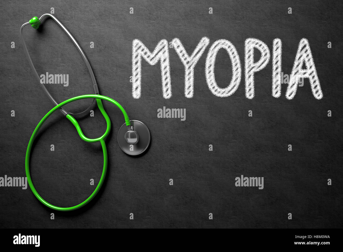 Tafel mit Myopie. 3D Illustration. Stockfoto