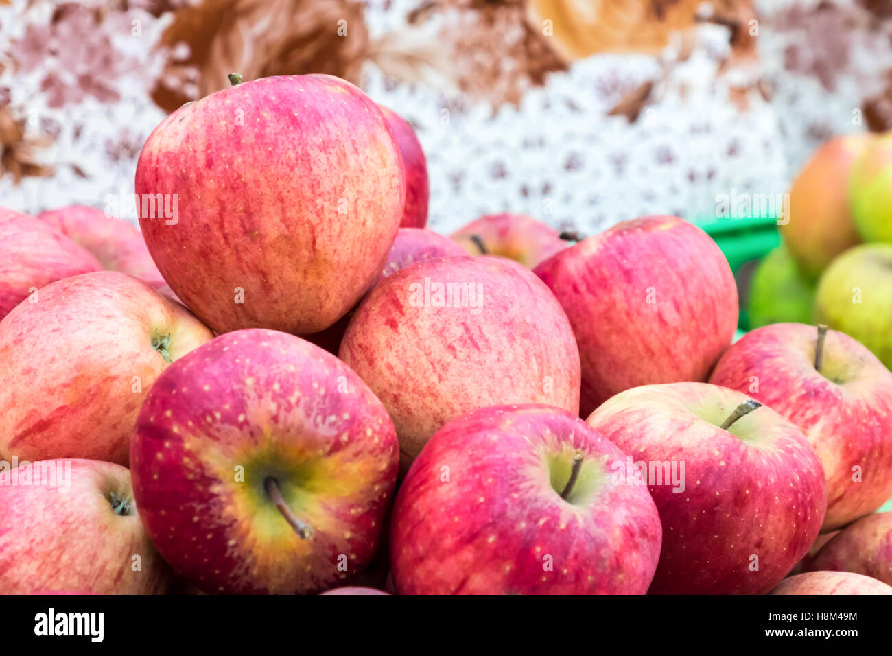 Äpfe Hintergrund Stockfoto