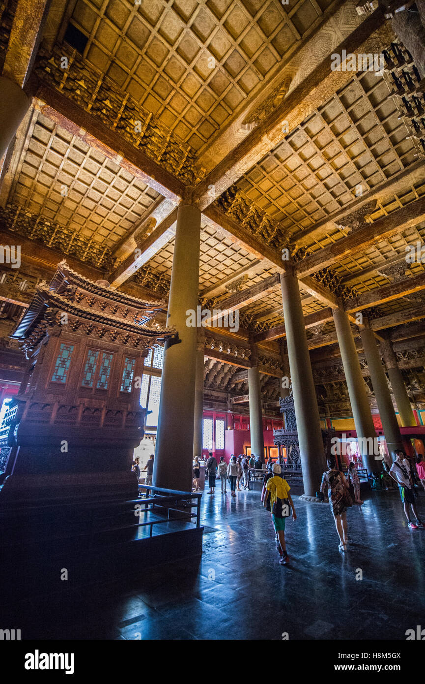 Peking China - befindet sich die verzierte Architektur im Inneren das Palastmuseum in der verbotenen Stadt. Stockfoto
