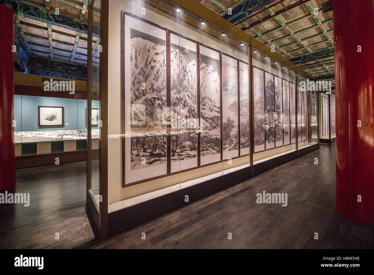 Peking-China - antike Gemälde und Artefakte in das Palastmuseum in der verbotenen Stadt gelegen. Stockfoto