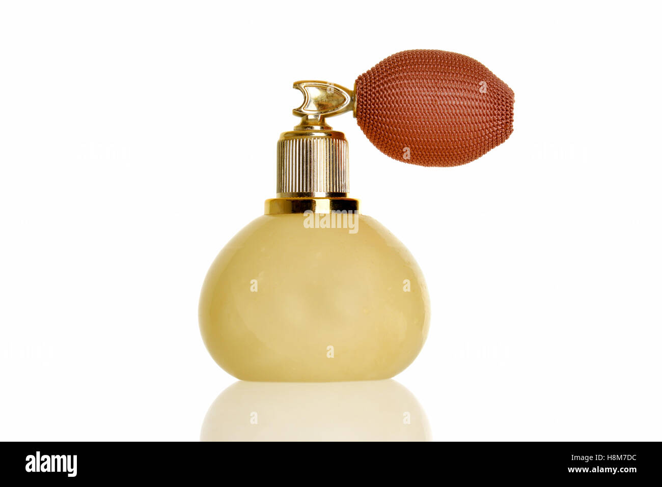 Vintage-Parfümflasche Von BOGZON – 80 Ml, Transparent & Gold, Mit Langer Sprühquaste Und Luftbalg-Funktion