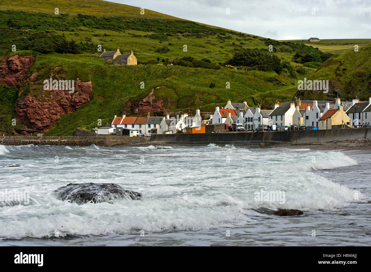 Meer und Fischerei Dorf Pennan, Aberdeenshire, Schottland, Vereinigtes Königreich Stockfoto