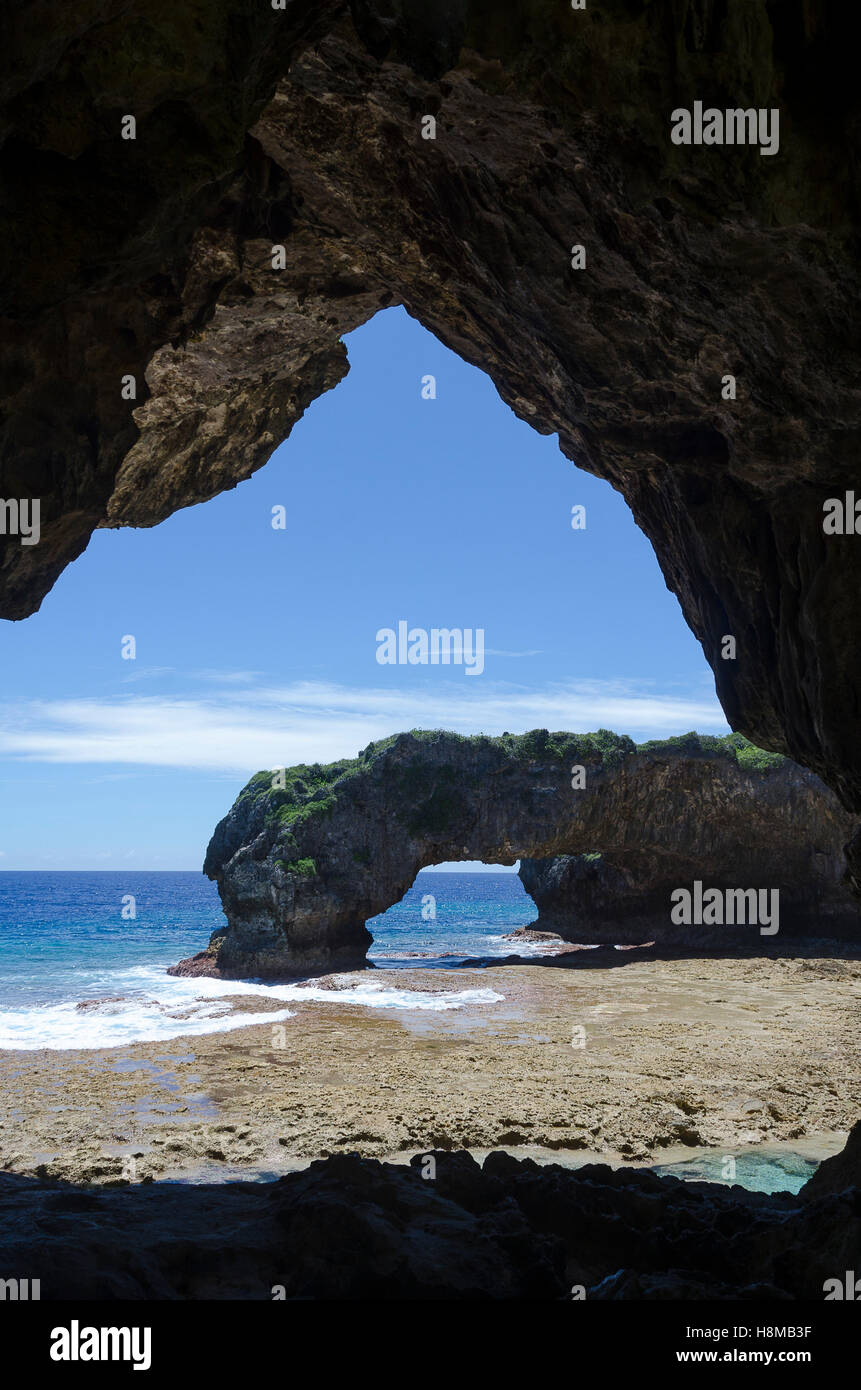 Höhle und naturale, Talava, Niue, Südpazifik, Ozeanien Stockfoto