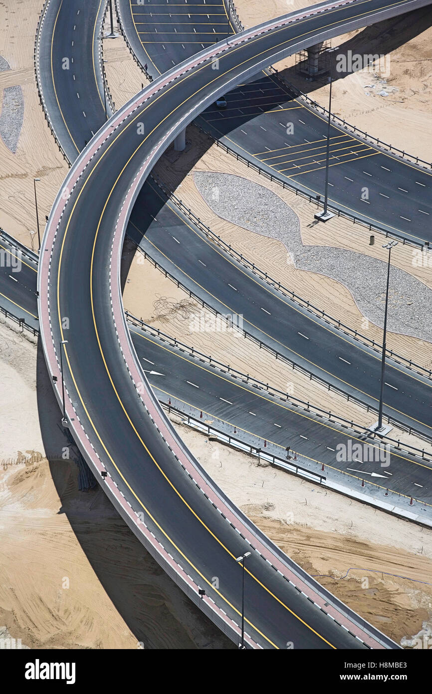 Autobahnen von oben Stockfoto