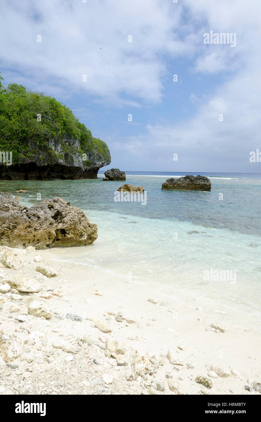 Weißen Korallenstrand, Avatele, Niue, Südpazifik, Ozeanien Stockfoto