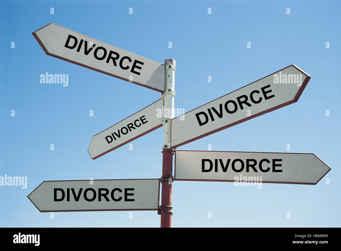 Alle Wege zu einer Scheidung Stockfoto