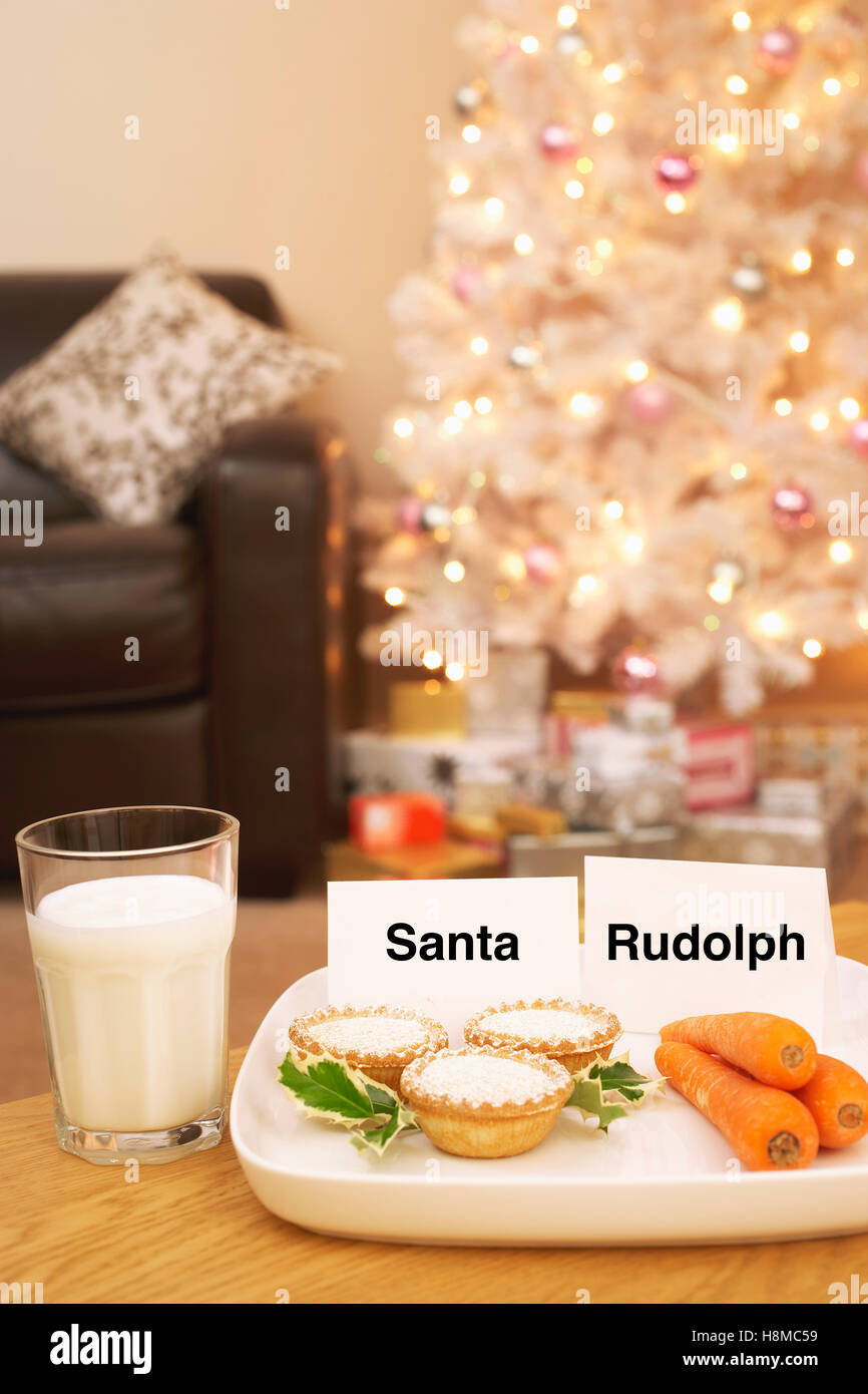 Nahrung für Santa und Rudolph Stockfoto