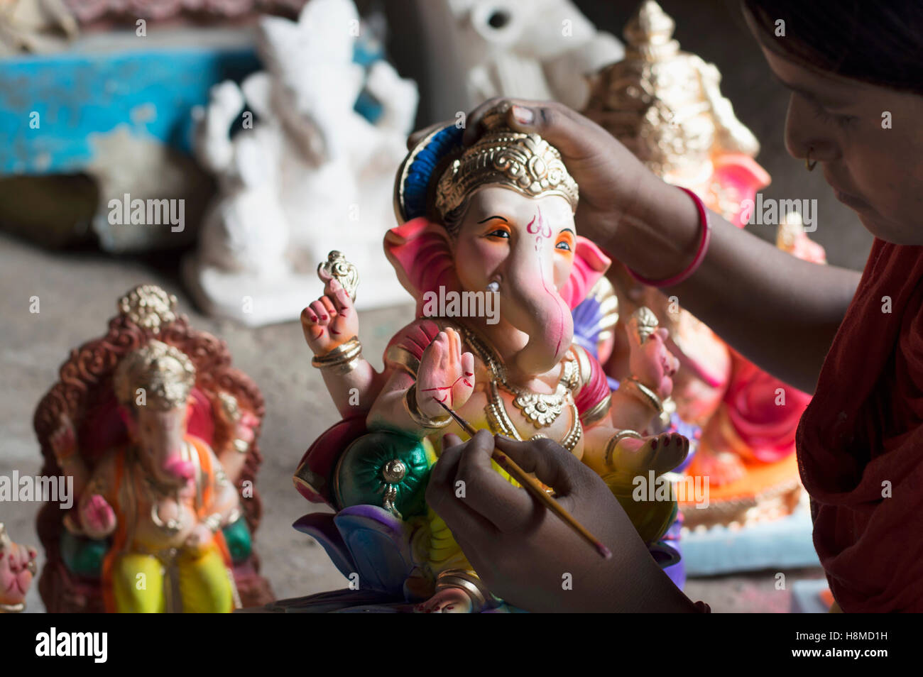 Dekorative Indische Elefantenmalerei Stockfotos Und Bilder Kaufen Alamy