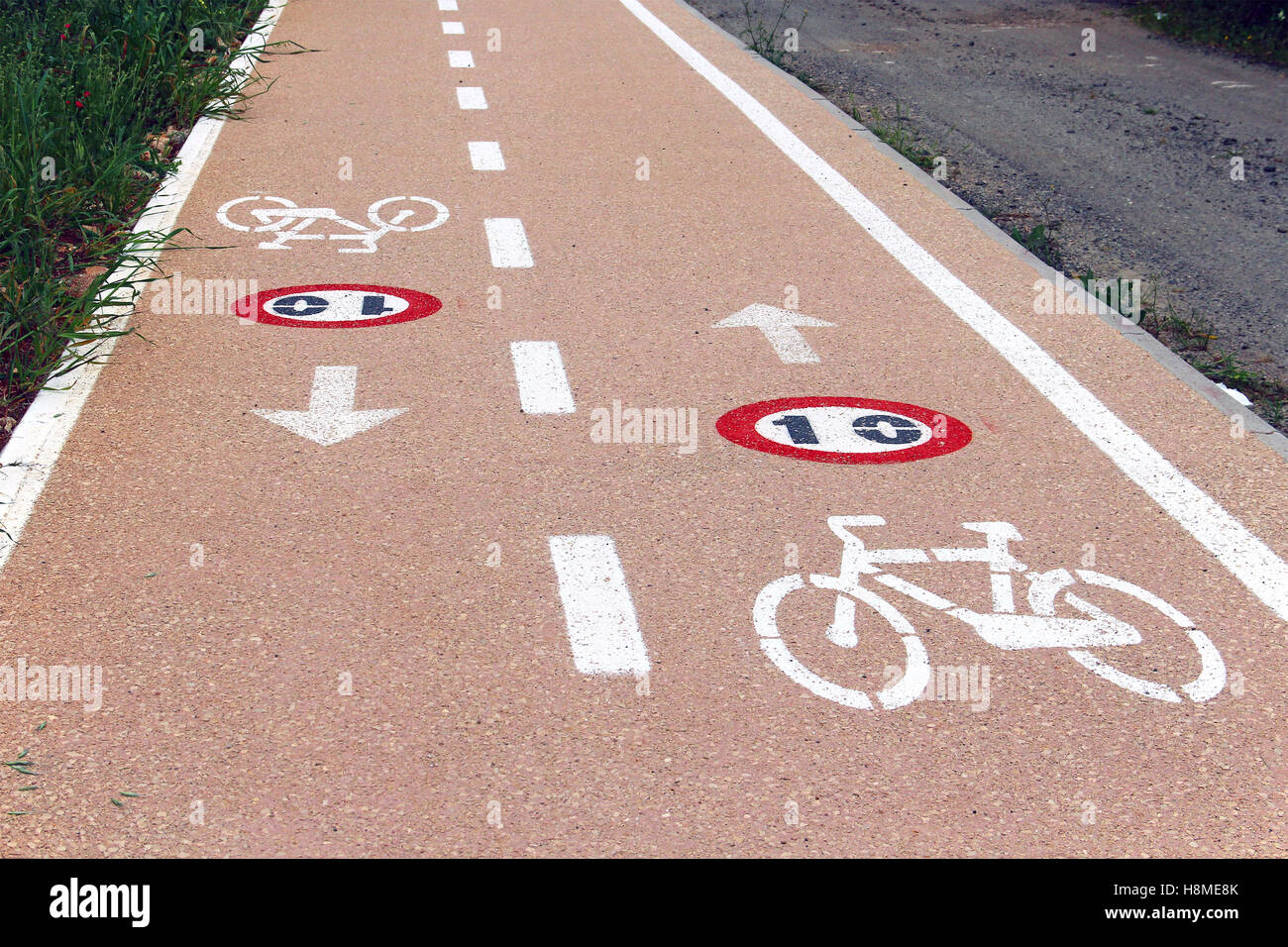 Radweg auf Sardinien in der Nähe von Alghero, Italien Stockfoto