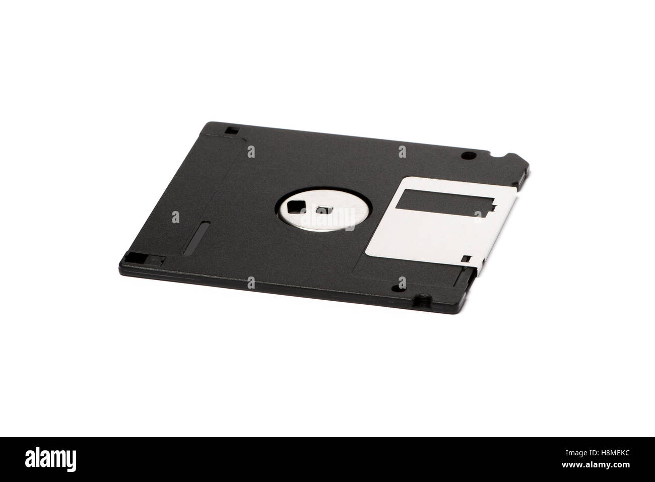 Einzelne Diskette isoliert Stockfoto
