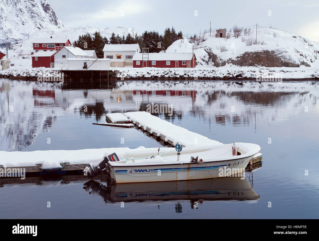 Fischerhafen. Lofoten, Norwegen Stockfoto