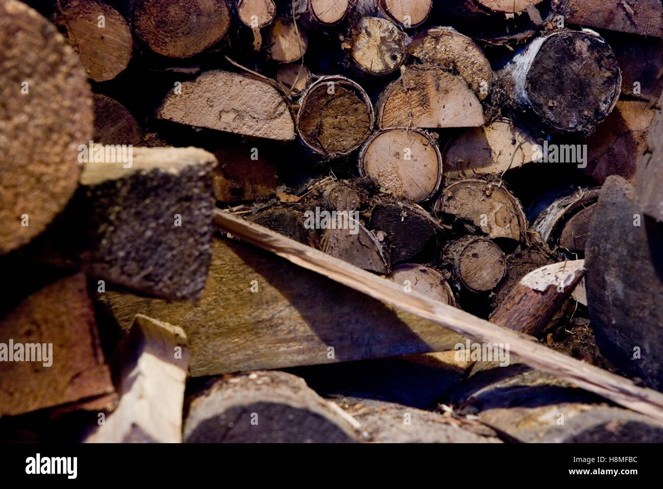 Stapel Brennholz Stockfoto
