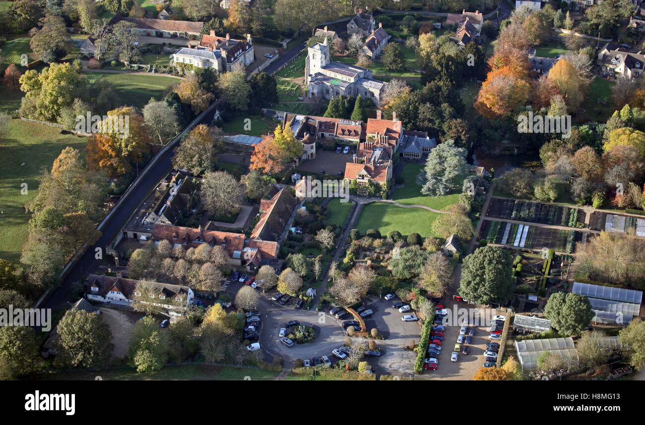 Luftaufnahme von The Belmond Le Manoir Aux Qaut'Saisons-Restaurant-Hotel in der Nähe von Oxford, UK Stockfoto