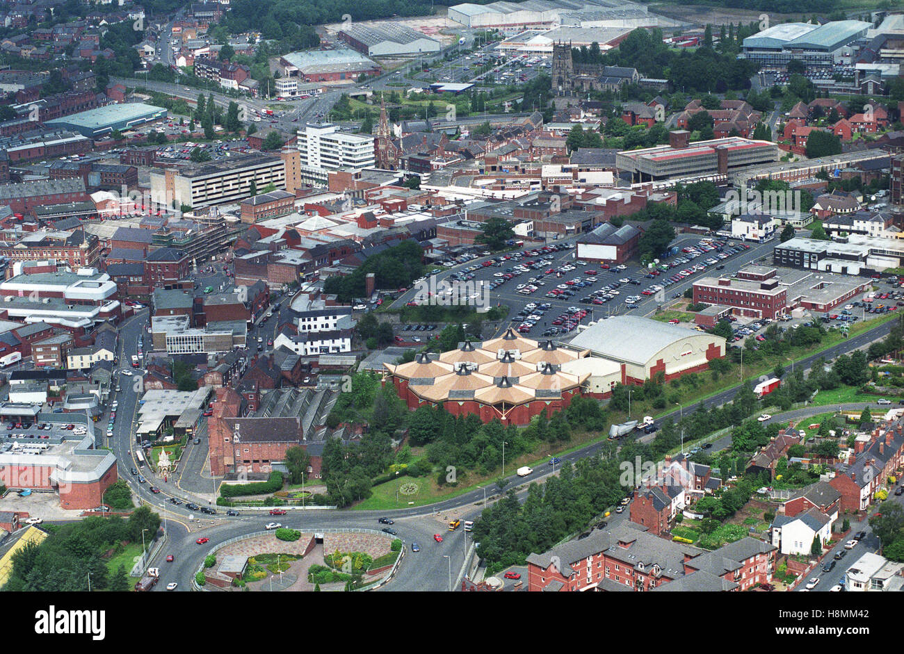Luftaufnahme von Kidderminster Town Centre UK Stockfoto