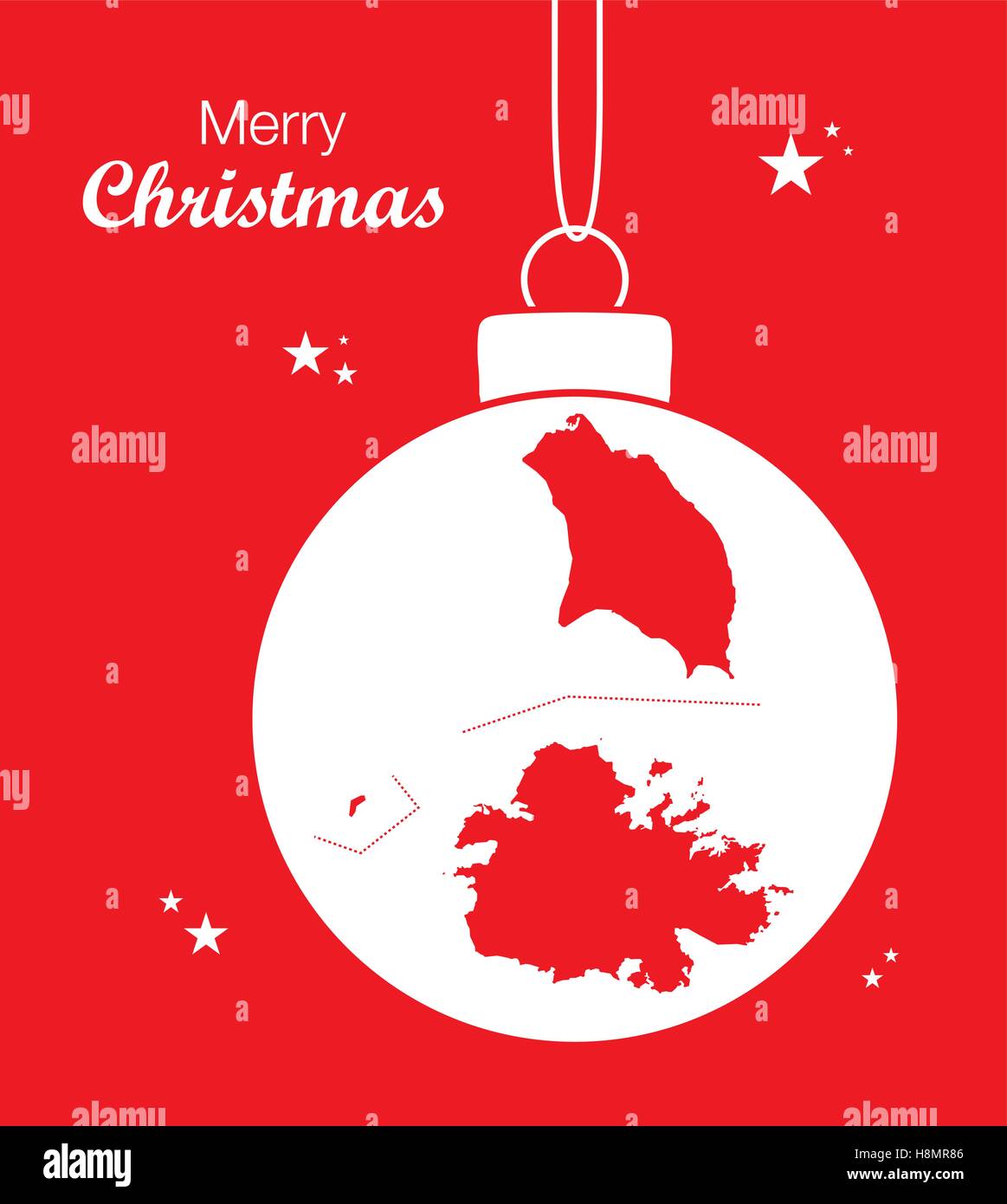 Frohe Weihnachten Karte Antigua und Barbuda Stock Vektor