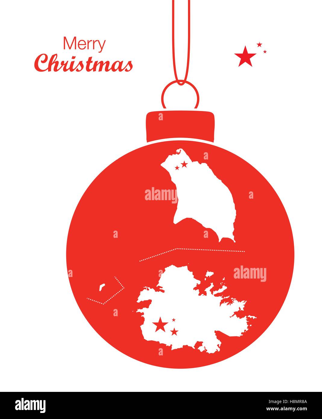 Frohe Weihnachten Karte Antigua und Barbuda Stock Vektor