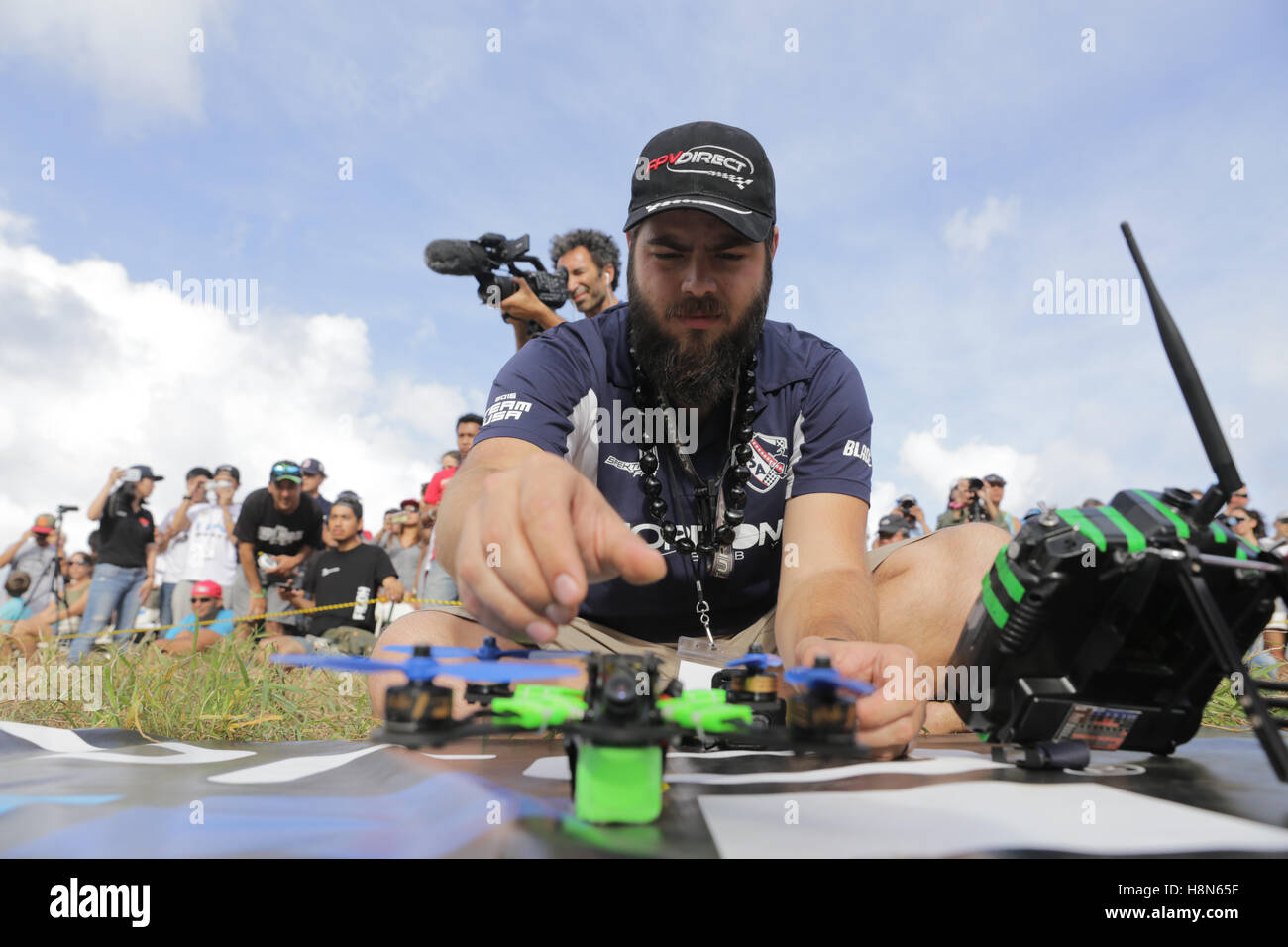 Drone Welten 2016.  Drohne Renneinsatz, 2016.  Statt auf Koaloa Ranch, O'hau Insel, Hawaii.  Im Bild: Paul Nurkkala Stockfoto