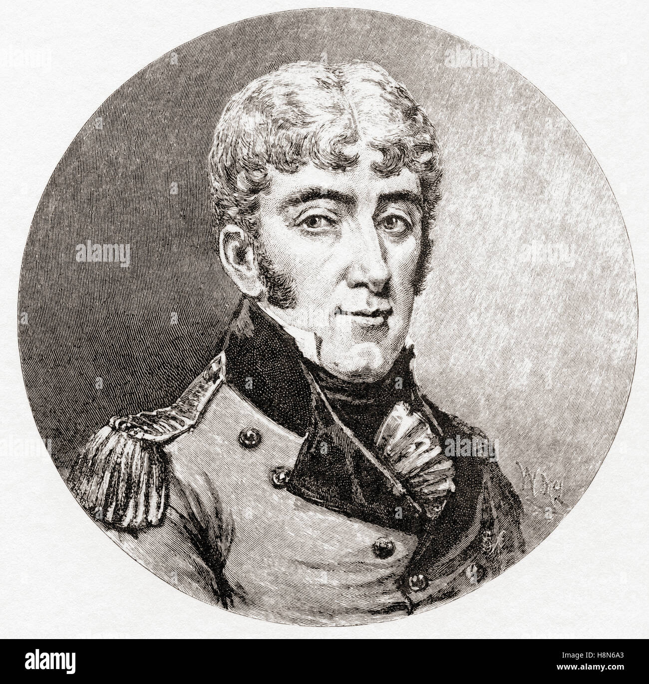Colonel David Collins, 1756 – 1810. Britische irische Administrator des ersten australischen Kolonien Großbritanniens. Gouverneur der Kolonie New South Wales und Van Diemens Land.  Nach einem Druck aus den 1880er Jahren. Stockfoto