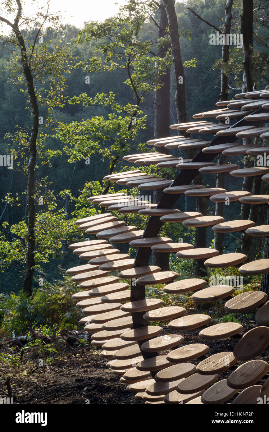 Detail-Ansicht der Seite des Pavillons. Perspektiven. Pavillon, Surrey Hills, Vereinigte Staaten von Amerika. Architekt: Giles Miller Studio, 2016. Stockfoto