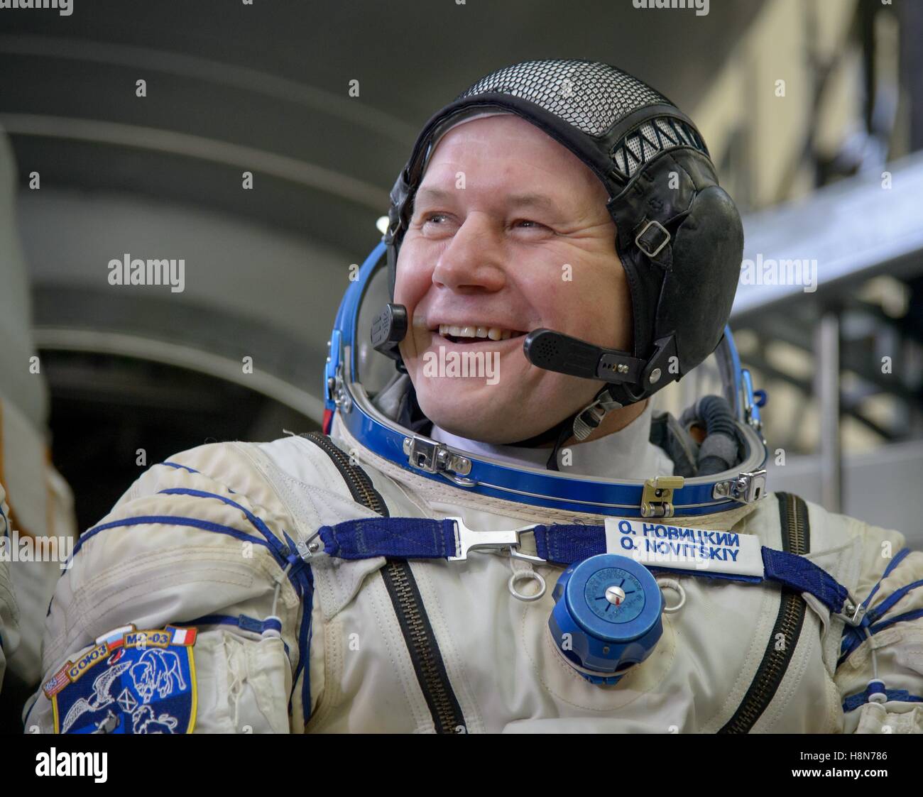 NASA internationale Raumstation Expedition 50 MS Sojus-03 erstklassige Besatzung Astronaut russische Kosmonaut Oleg Novitskiy von Roskosmos, bereitet Finalqualifikation Prüfungen an den Gagarin-Kosmonautentrainingszentrum 25. Oktober 2016 in Star City, Russland. Stockfoto