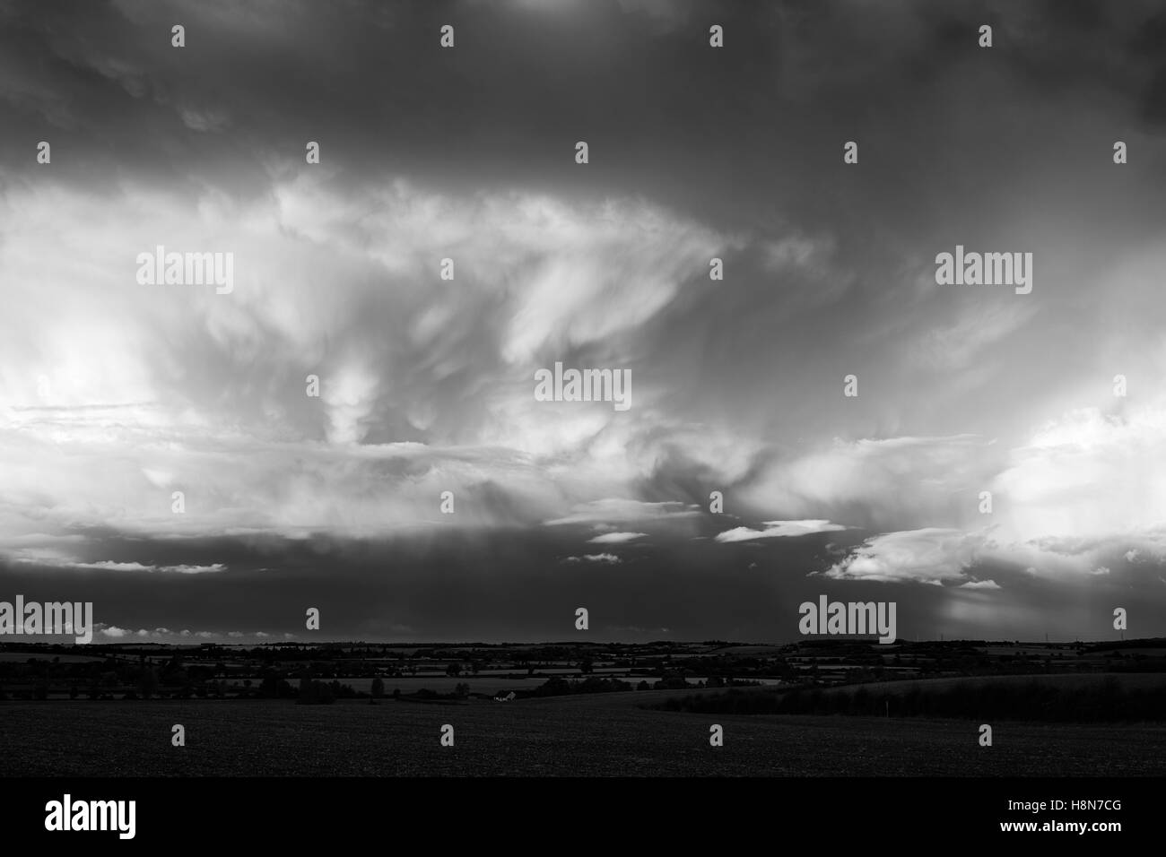 Gewitterwolken über die East Of England, UK. Stockfoto