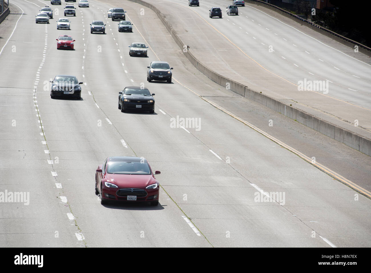 Autobahn 280 in San Francisco, Kalifornien, USA Stockfoto