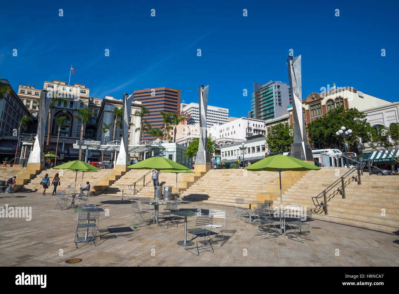 Horton Plaza Park, Downtown San Diego, Kalifornien, USA. Stockfoto