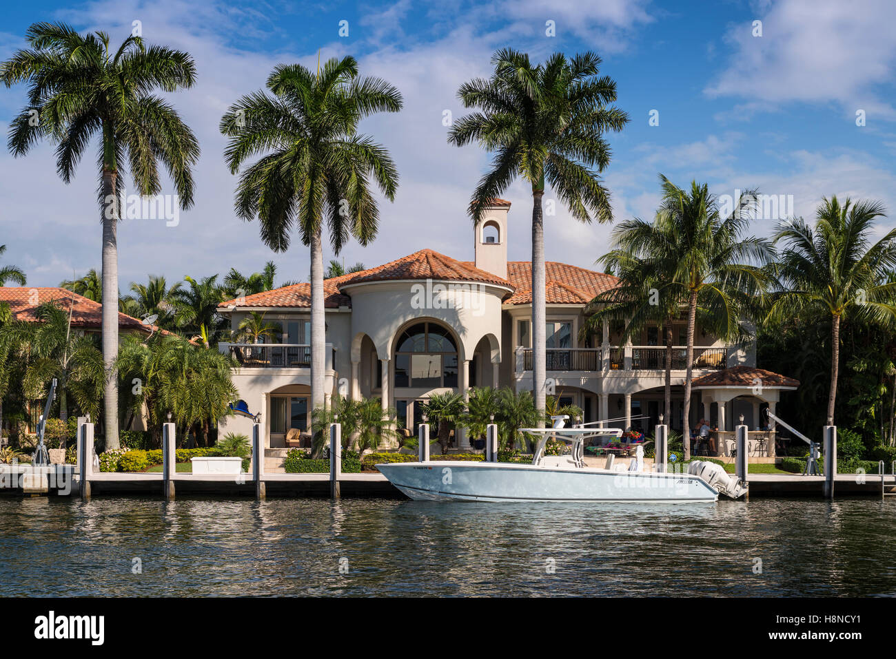 Luxus am Wasser Haus von Fort Lauderdale Stockfoto