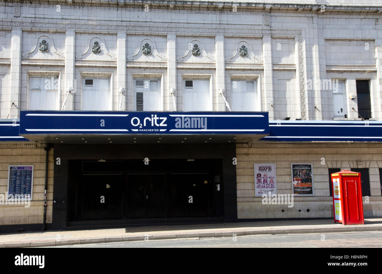 O2-Ritz, Live-Musikveranstaltungen, Whitworth Street West, Manchester, England, UK Stockfoto