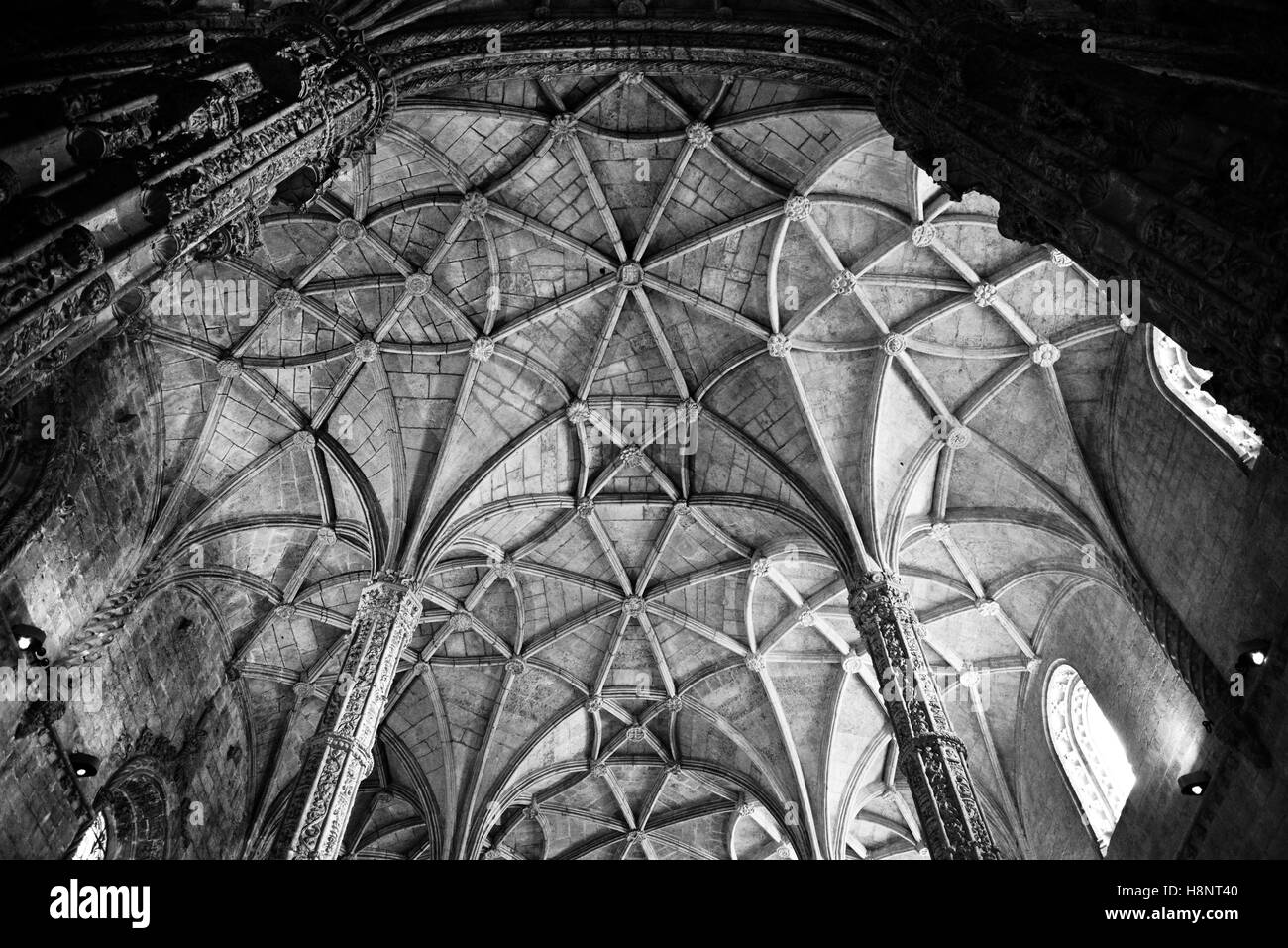 Die gotische Architektur des Hieronymus-Kloster in Lissabon Stockfoto