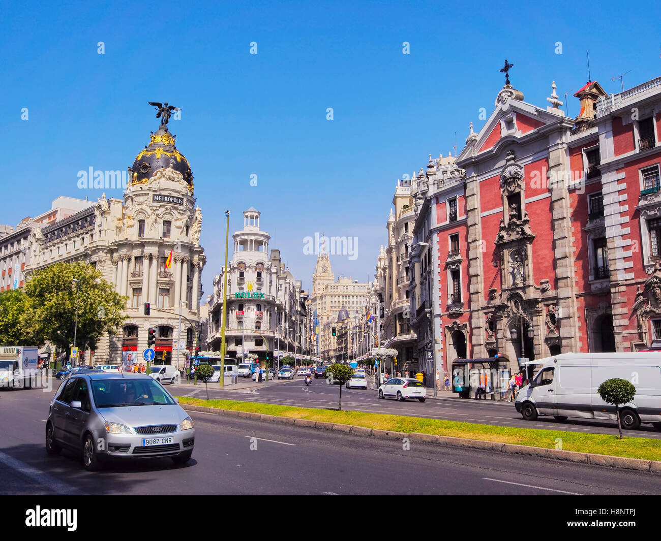 Spanien, Madrid, Blick auf das Gebäude der Metropole. Stockfoto