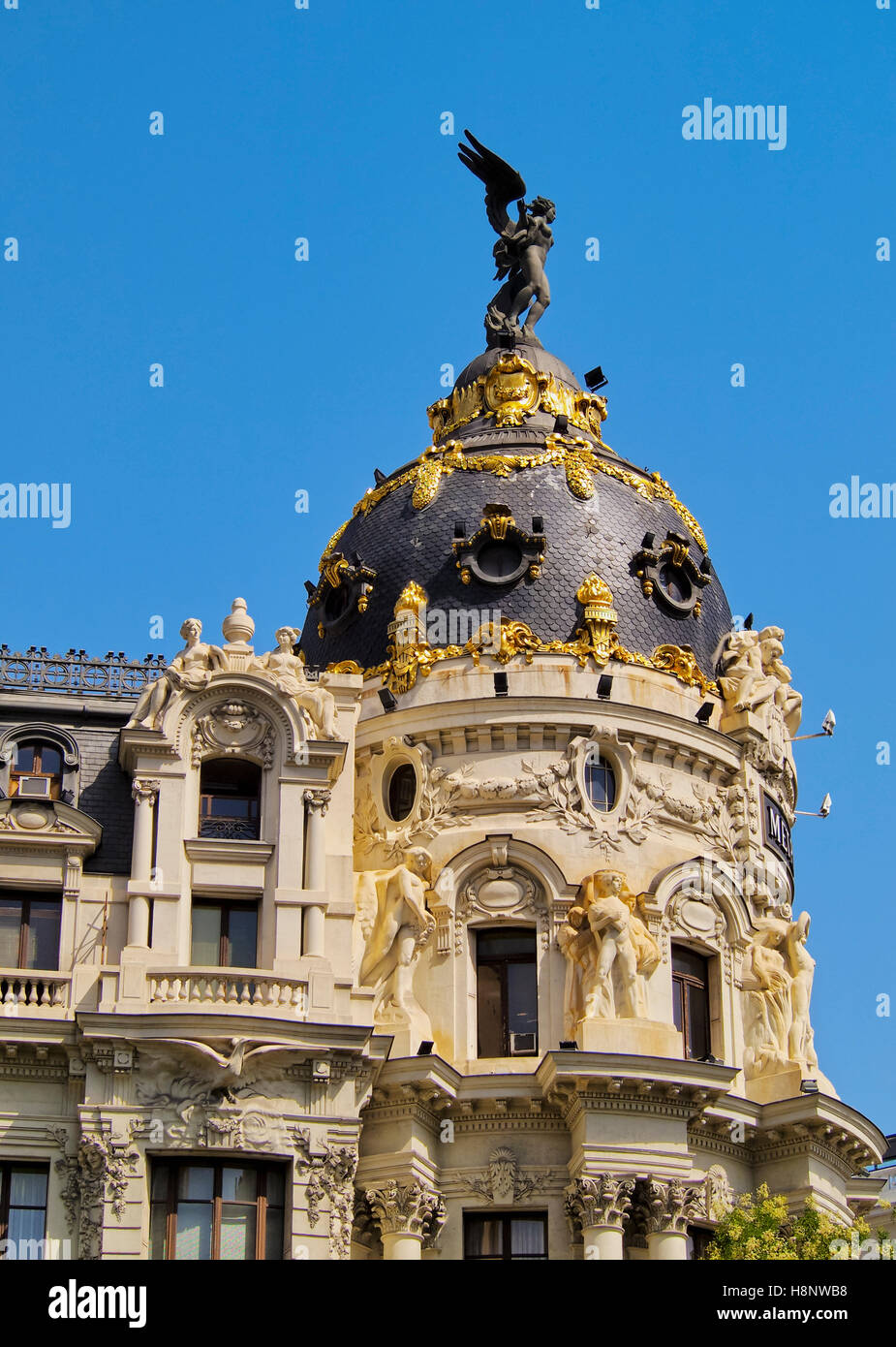 Spanien, Madrid, Blick auf das Gebäude der Metropole. Stockfoto