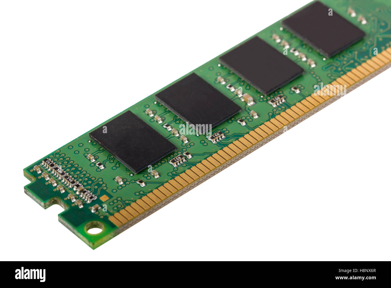 Elektronische Sammlung - Computer random-Access Memory (RAM) Module auf dem weißen Hintergrund isoliert Stockfoto