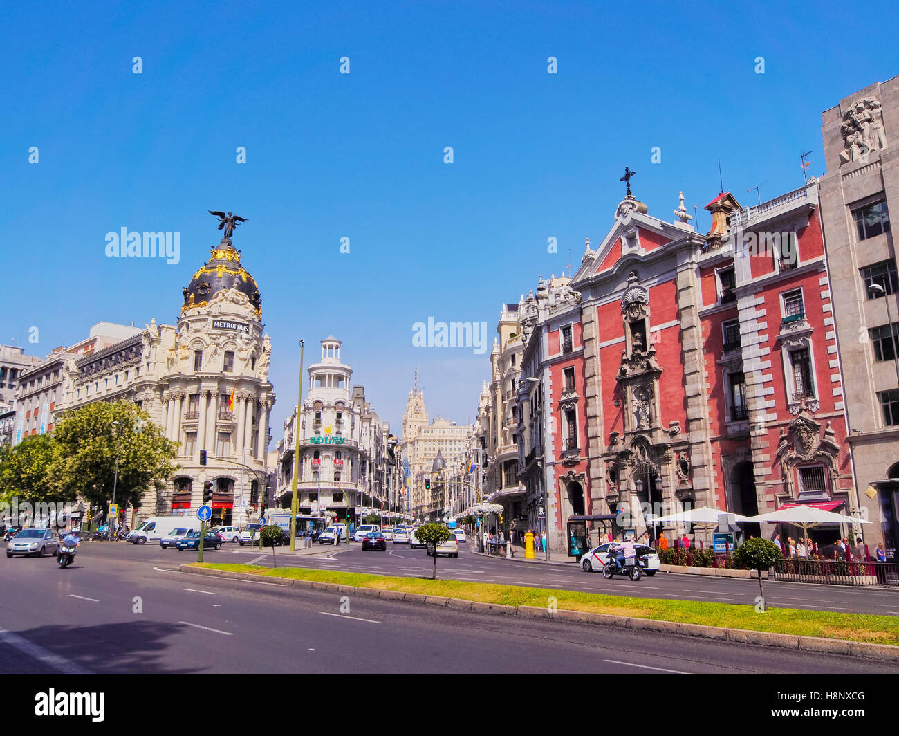 Spanien, Madrid, Blick auf das Gebäude der Metropole. Stockfoto