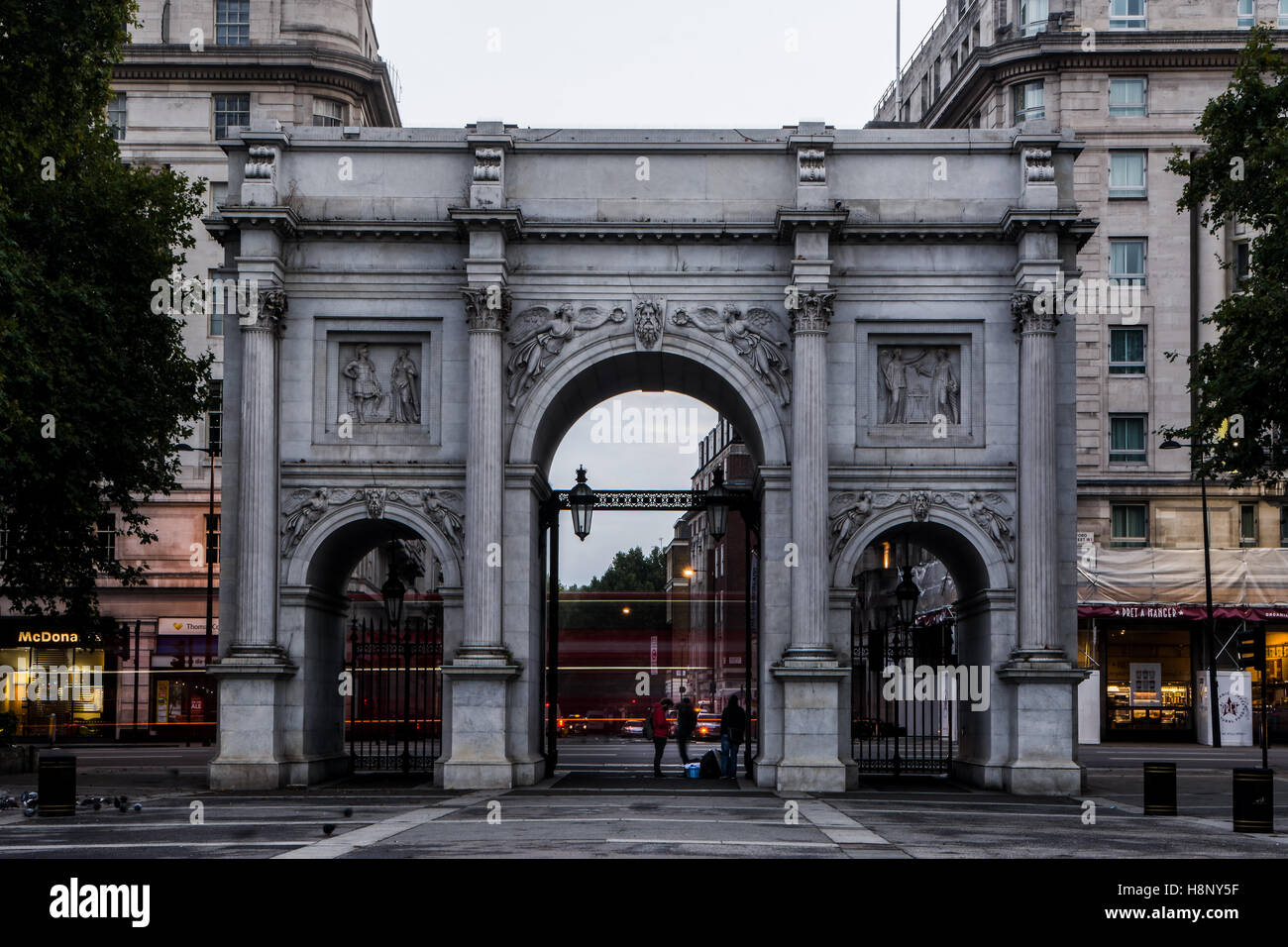 Am frühen Abend Marble Arch London UK Stockfoto