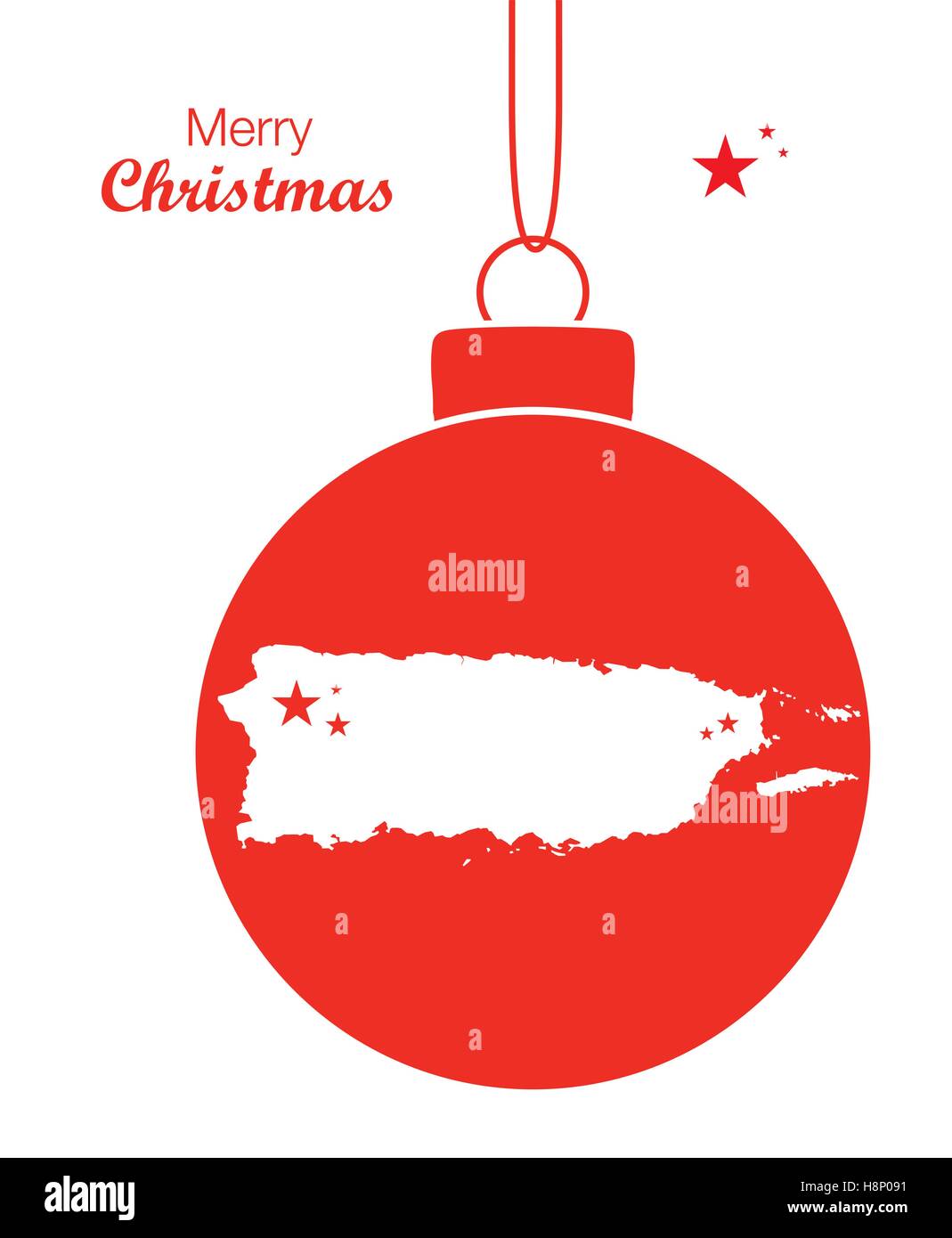 Frohe Weihnachten Abbildung Thema mit Karte von Puerto Rico Stock Vektor